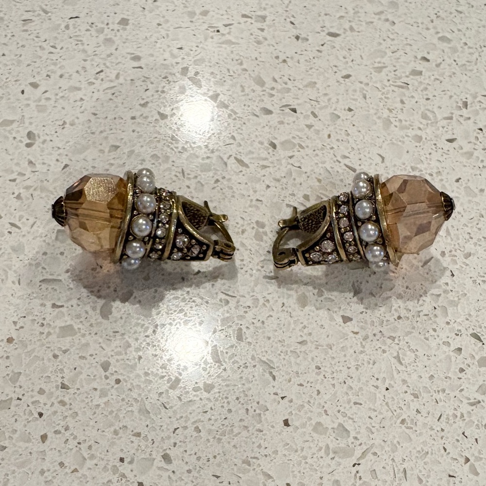 Heidi daus drop earrings with pearl details.